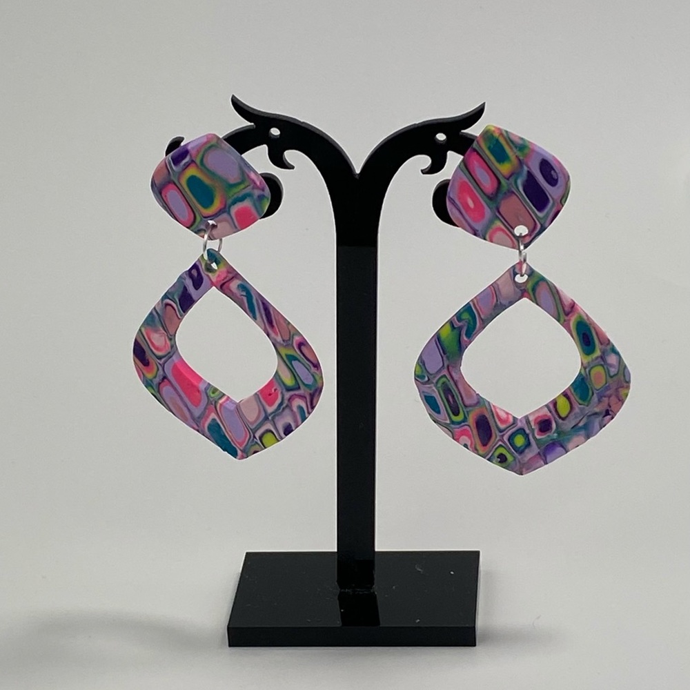 Unique Handmade Polymer Clay Stud Earrings - Picture 3 of 14